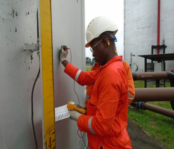 C.P inspection of above -ground storage tank bottom at OML58