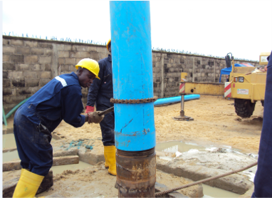 Ground bed casing in progress