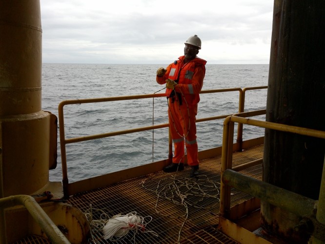 Offshore C.P inspection of jacket legs by fishing method at OML99, 100 and 102 for IOSS TOTAL