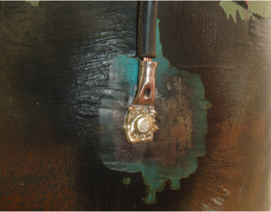 Pin brazed 16sqmm cable to pipeline